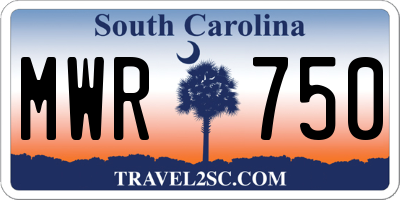 SC license plate MWR750