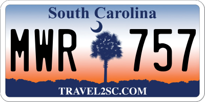 SC license plate MWR757