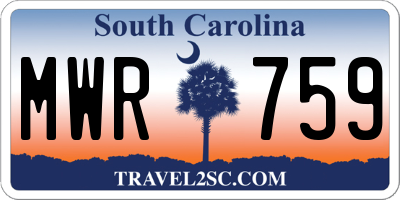 SC license plate MWR759