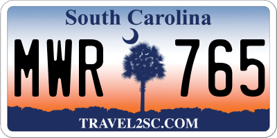 SC license plate MWR765