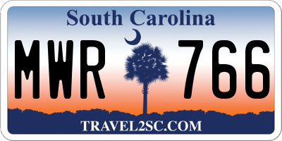 SC license plate MWR766