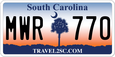 SC license plate MWR770