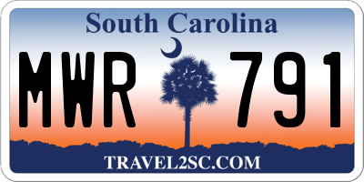 SC license plate MWR791