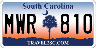SC license plate MWR810