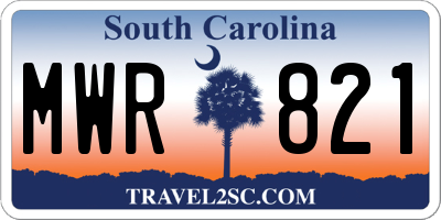 SC license plate MWR821