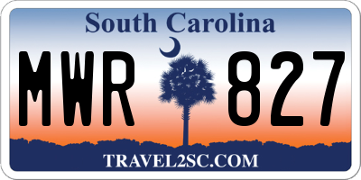 SC license plate MWR827