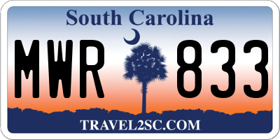 SC license plate MWR833