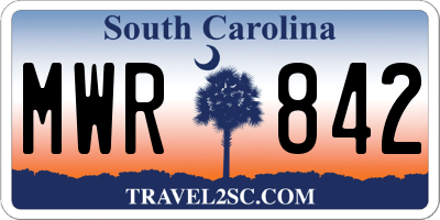 SC license plate MWR842