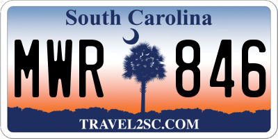 SC license plate MWR846