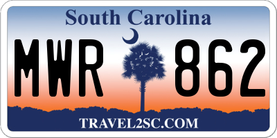 SC license plate MWR862