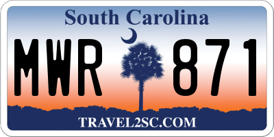 SC license plate MWR871
