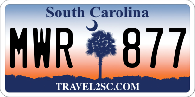 SC license plate MWR877