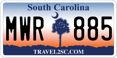 SC license plate MWR885