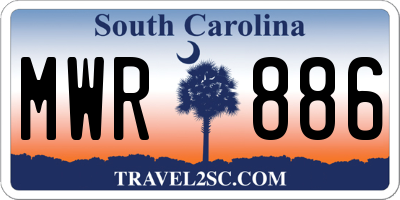 SC license plate MWR886