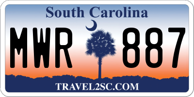 SC license plate MWR887