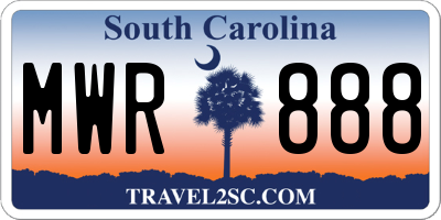 SC license plate MWR888