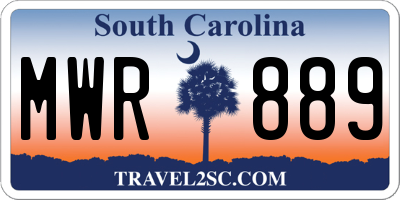 SC license plate MWR889