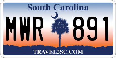 SC license plate MWR891