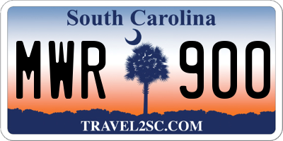 SC license plate MWR900