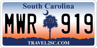SC license plate MWR919