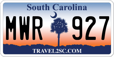 SC license plate MWR927