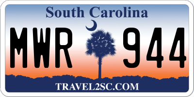 SC license plate MWR944