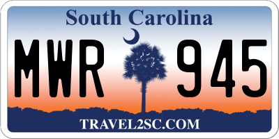 SC license plate MWR945