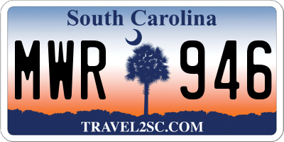 SC license plate MWR946