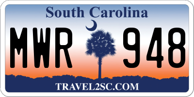 SC license plate MWR948