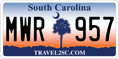 SC license plate MWR957
