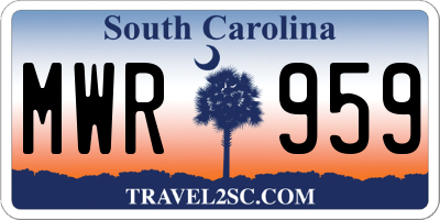 SC license plate MWR959