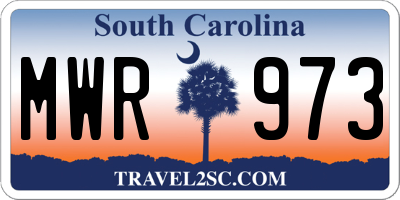 SC license plate MWR973