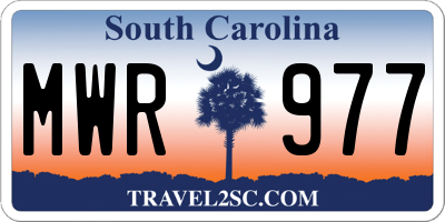 SC license plate MWR977
