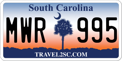 SC license plate MWR995