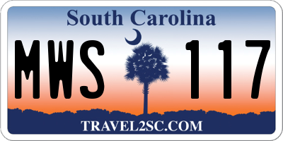 SC license plate MWS117
