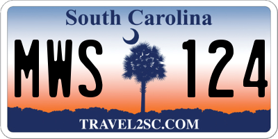 SC license plate MWS124