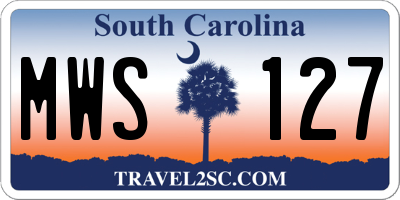 SC license plate MWS127