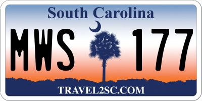 SC license plate MWS177