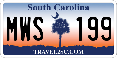 SC license plate MWS199