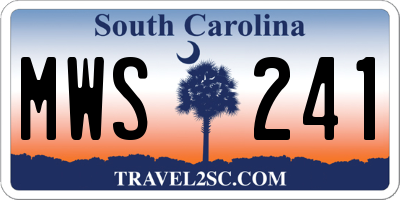 SC license plate MWS241