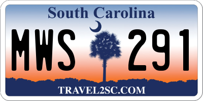 SC license plate MWS291