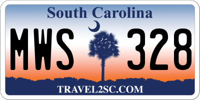 SC license plate MWS328