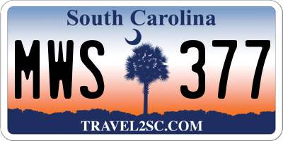 SC license plate MWS377