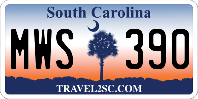 SC license plate MWS390