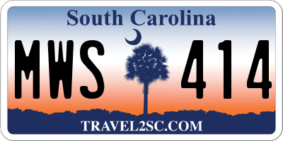 SC license plate MWS414