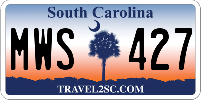 SC license plate MWS427