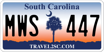 SC license plate MWS447