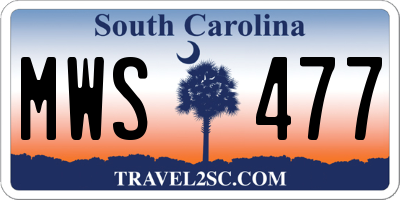 SC license plate MWS477