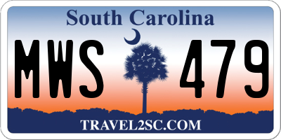 SC license plate MWS479