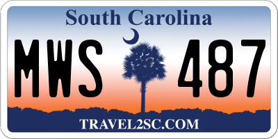 SC license plate MWS487